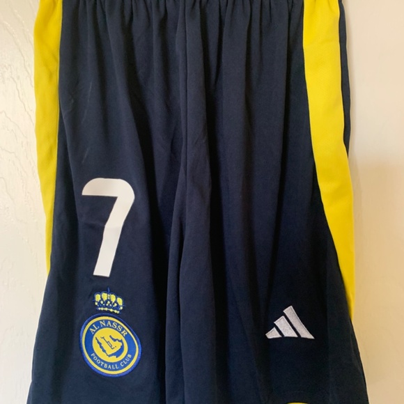 Adidas Ronaldo 24/25 Al Nassr Away Jersey Set Kids Size Extra Small - Picture 3 of 8